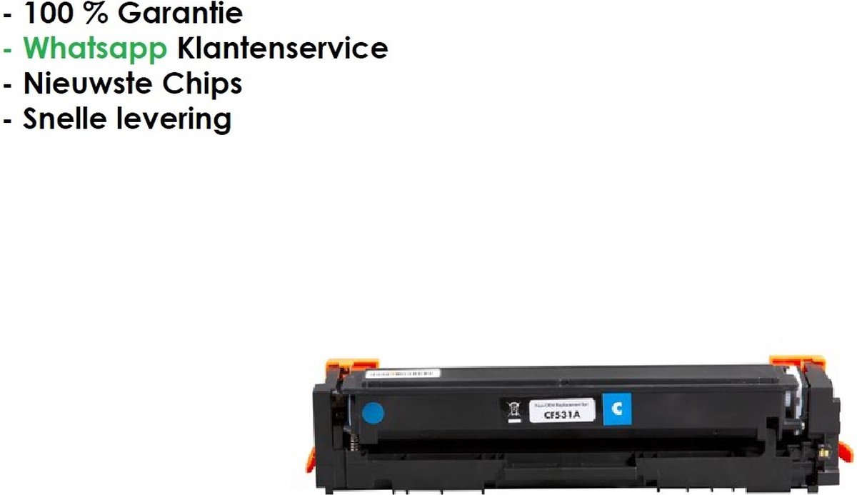 AtotZinkt Huismerk voor HP CF531A (205A) alternatief Toner cartridge Cyaan HP Color LaserJet Pro M154a HP Color LaserJet Pro M154nw HP Color LaserJet Pro M180nw HP Color LaserJet Pro M181fw HP Color Laserjet Pro MFP M180n