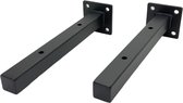 Maison DAM - 2x drijvende plankdrager - Wandsteun - Voor een plank van 20 tot 25cm - Incl. bevestigingsmateriaal; pluggen, schroeven en bit
