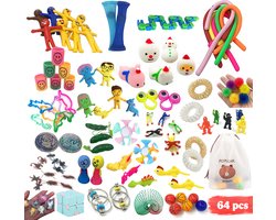 Fidget Toys Pakket - 64 stuks - Uitdeelcadeautjes kinderen - Fidgets