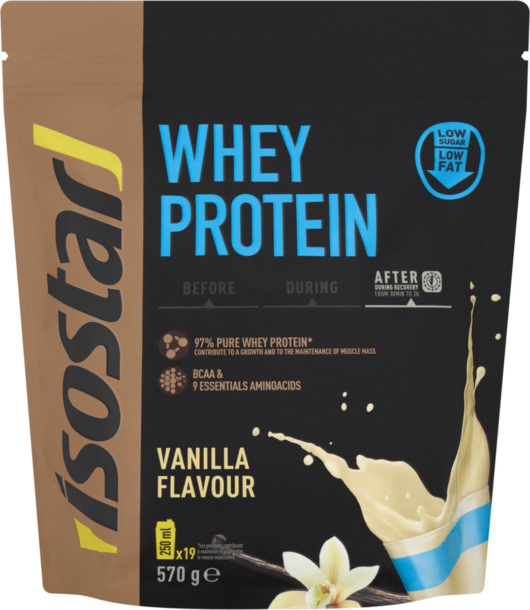 Goedkoopste Isostar Whey Protein - Eiwitpoeder voor krachtsport - Vanille - 570 gr