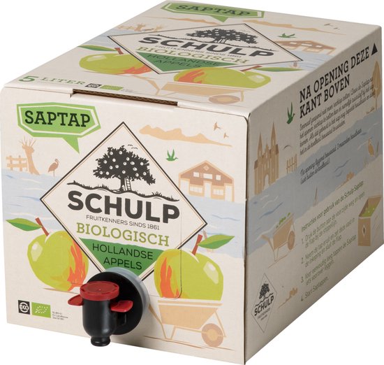 Foto: Schulp appelsap saptap bio 5 liter