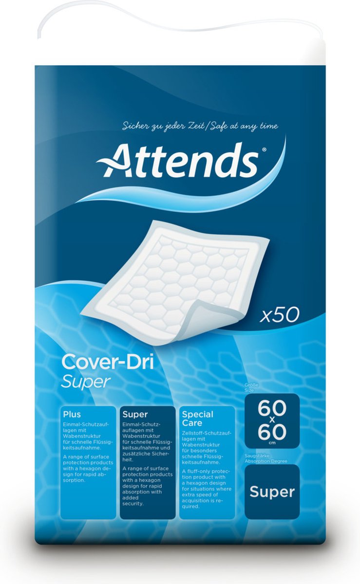 Goedkoopste Attends Cover-Dri Super 60 x 60 cm - 1 pak van 50 stuks