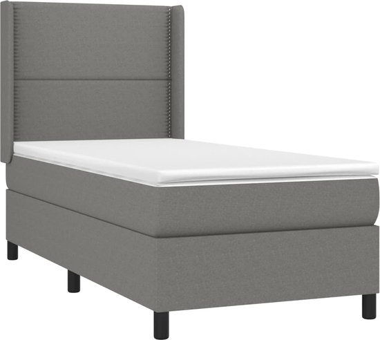 vidaXL-Boxspring-met-matras-stof-donkergrijs-90x190-cm