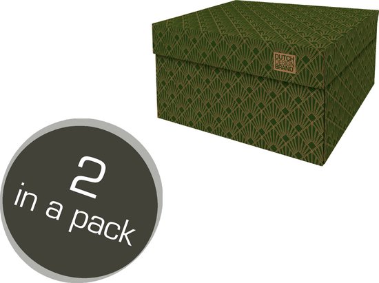Dutch Design Brand - Dutch Design Storage Box Small - Opbergdoos - Opbergbox - Bewaardoos - Roaring 20's - Art Deco Velvet Green