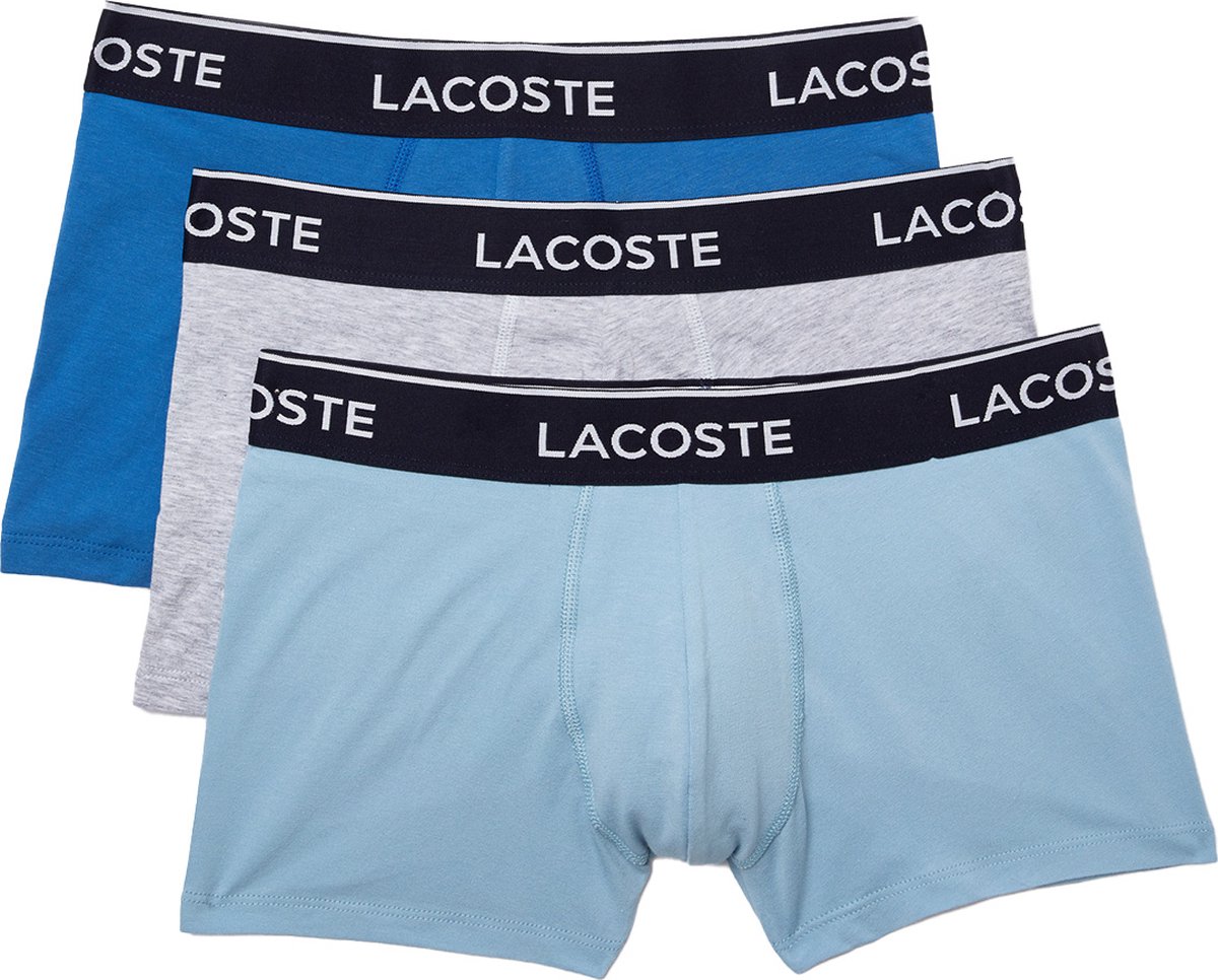Lacoste heren 3P boxers basic blauw & grijs