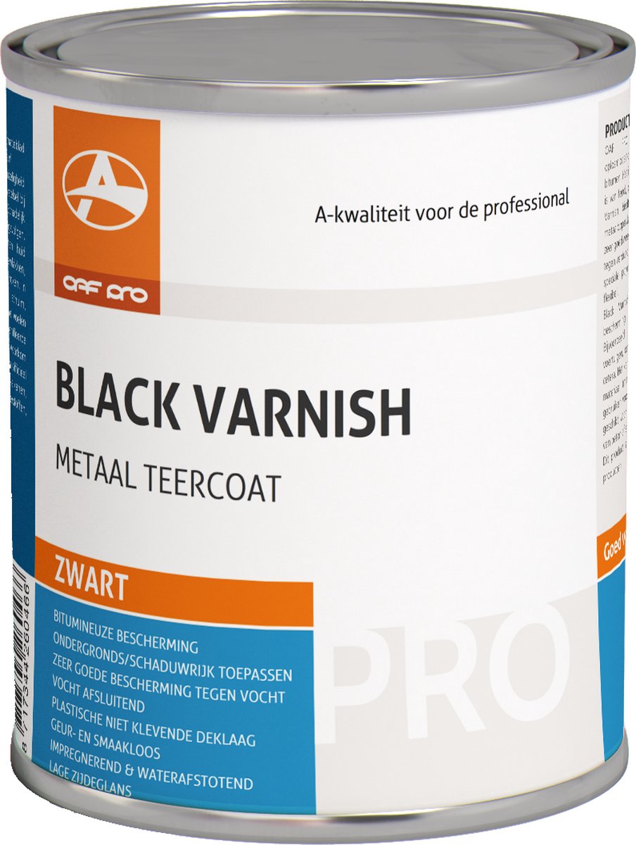 OAF PRO Black Varnish 750 ml - Ondergronds of schaduwrijk toepassen - Impregnerend en Waterafstotend - bestand tegen langdurige waterbelasting, verdunde zuren en basen