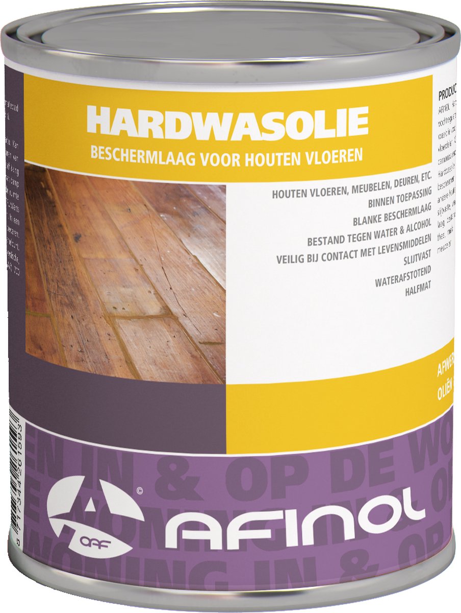 Afinol Hardwasolie 750 ml - Meubelolie - Houtolie - Mangohout Olie - Natuurlijke uitstraling - Kleurloos - Voorkomt kringen en vlekken - Waterafstotend - Lotus effect