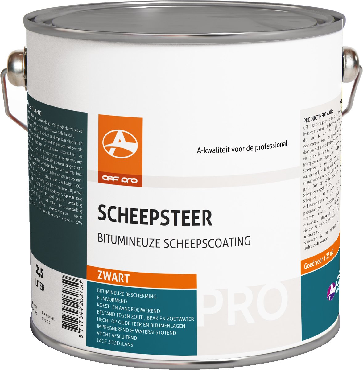 OAF PRO Scheepsteer 2,5 liter - Voor Onderwatergedeelten van Metalen, Houten, Betonnen en Polyester vaartuigen