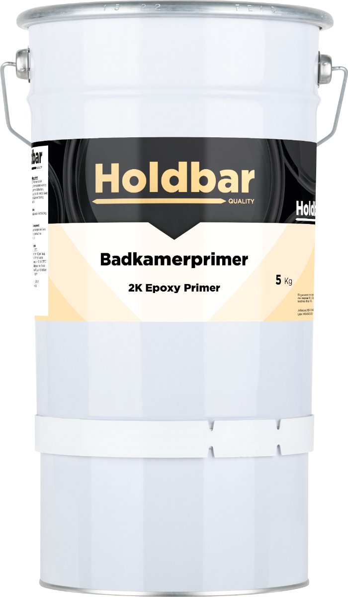Holdbar Badkamerprimer 5 kg - Badkamerverf - Primer voor Holdbar Badkamercoating - Tegelverf - Waterdichte Badkamer verf - Hecht op (geglazuurde) tegels, stucwerk, beton of hout - 2 Componenten