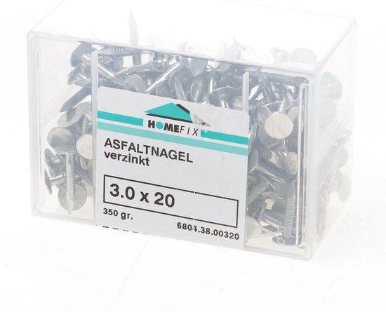 Clou d'asphalte Homefix galvanisé 3,0 x 20 mm 350 grammes
