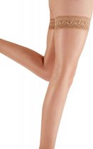 Pretty Polly Hold Ups - Nylons - Hold Up - Stay Up - Plak Kousen - Glans - Zelf Ophoudend - Kanten Boord - 10 Den. - M/L - Sherry