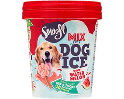 Smoofl Premium Hondensnacks: Ijs voor honden als een snack om af te koelen in de zomer en als een gezonde hond traktatie met verfrissend effect, honden ijs met watermeloen