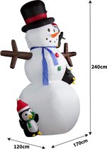 CCLIFE - Led Sneeuwpop - Verlichte Opblaasbare Sneeuwpop - Outdoor Outdoor Sneeuwpoppen - Kerstverlichting - Kerstversiering - Kerstfiguur - Sneeuwpop - 240cm