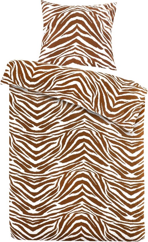 Zachte flanel dekbedovertrek zebra - eenpersoons (140x200/220) - heerlijk warm en hoogwaardig - donsachtig laagje