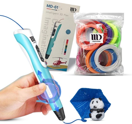 MD Creations ® - 3D Pen Starterspakket met 36m Filament - 3 d pen -  transparant... | bol.com