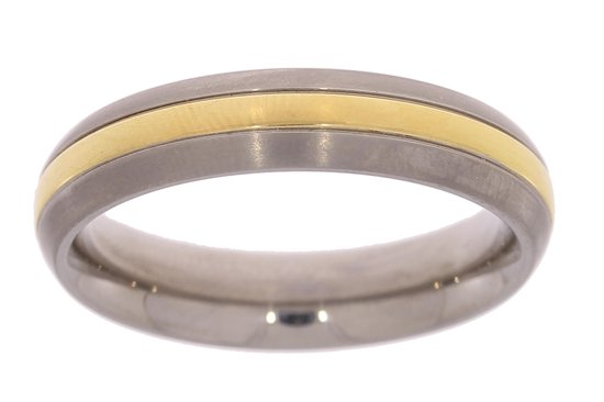 Titanium ring - Boccia - verguld - maat 60 - sale Juwelier Verlinden St. Hubert - van €69,= voor €51,=