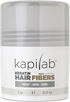 Kapilab Keratine Volumepoeder Grijs - Geeft volume aan het haar - Verbergt haaruitval - 100% natuurlijk - 5 gram