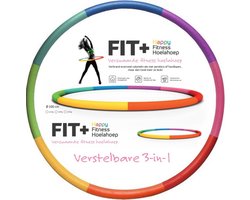 Verstelbare 3in1 Fit+ Happy fitness hoelahoep - Hula Hoop - Hoelahoep met verstelbare gewicht 1.4 t/m 2.2 kg