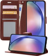 Hoesje Geschikt voor Samsung A54 Hoesje Book Case Hoes Portemonnee Cover Walletcase - Hoes Geschikt voor Samsung Galaxy A54 Hoes Bookcase Hoesje - Bruin