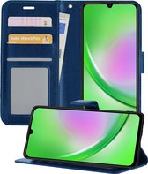 Hoesje Geschikt voor Samsung A34 Hoesje Book Case Hoes Wallet Cover - Hoes Geschikt voor Samsung Galaxy A34 Hoesje Bookcase Hoes - Donkerblauw