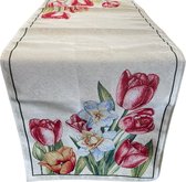 Tafelloper - Gobelinstof - Lady Tulip - Tulpen - Tulp - Loper 45 x 140 cm