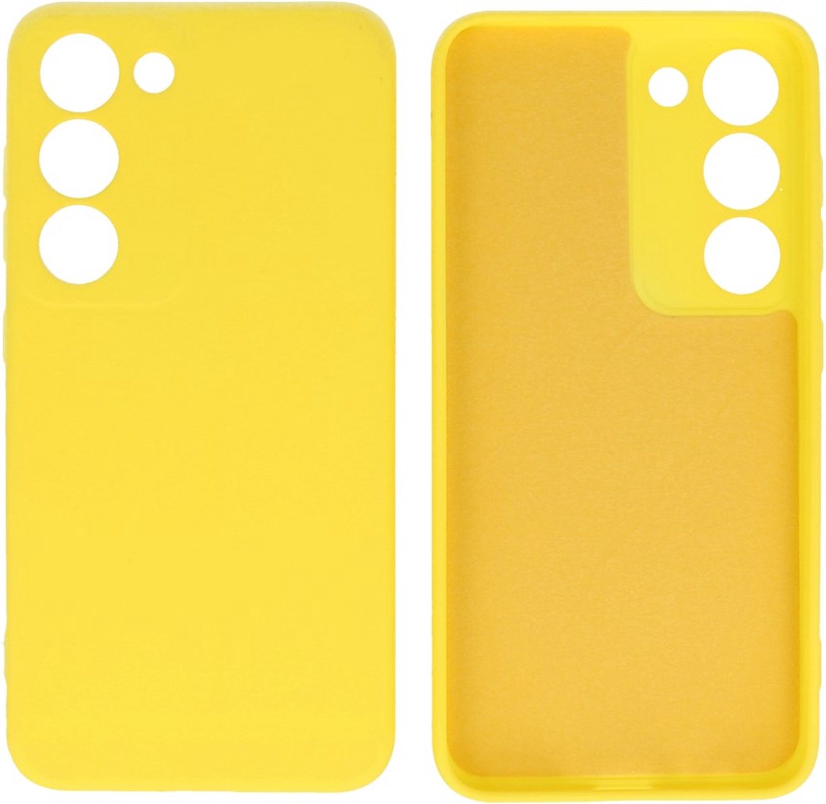 Hoesje Geschikt voor Samsung Galaxy S23 Plus - 2.0mm Dikke Fashion Telefoonhoesje Backcover - Siliconen Hoesje - Geel
