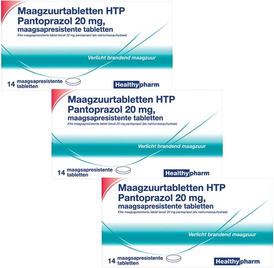 Healthypharm Maagzuurtabletten Pantoprazol 20mg – 3 x 14 tabletten