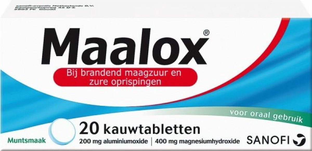 Goedkoopste Maalox Kauwtabletten Muntsmaak - 3 x 20 tabletten