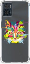 Silicone Case Motorola Moto E22 | E22i Smartphone hoesje met doorzichtige rand Cat Color