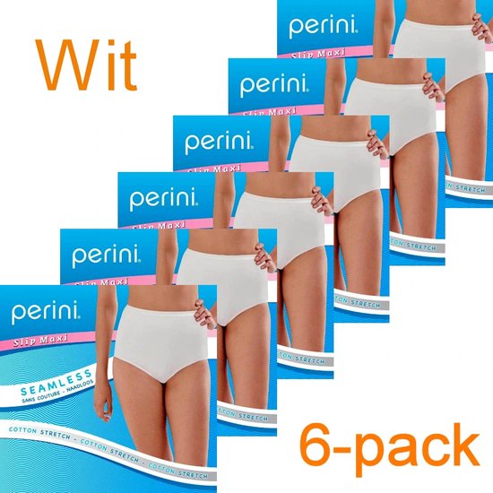 Perini dames maxi slip | 6-pack | MAAT M | wit