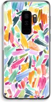 Case Company® - Hoesje geschikt voor Samsung Galaxy S9 Plus hoesje - Watercolor Brushstrokes - Soft Cover Telefoonhoesje - Bescherming aan alle Kanten en Schermrand