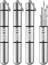 YUBBI™ 9 Delige Oorsmeer Verwijderaar Set - Milieuvriendelijk – Spiraalvormig - Oorreiniger - RVS Ear Cleaner - Zilver - Multipack 4 Stuks - Inclusief Instructies