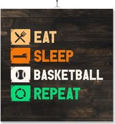 Tegel Met Opdruk | Verjaardag kado | Toilet WC | Eat Sleep Basketball Repeat