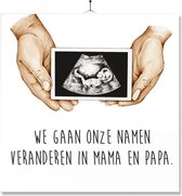 Tegel Met Opdruk | Kado | Cadeau | Zwangerschap bekend maken | We gaan onze namen veranderen in Mama en Papa