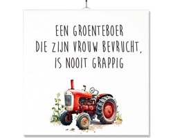 Tegel Met Opdruk | Boeren | Boer | Agrarier | Een groenteboer die zijn vrouw bevrucht