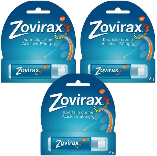 Zovirax Koortslipcrème Aciclovir 50 mg/g - 3 x 2 gram | bol.com