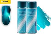 Spuitbus verf Turquoise Metallic 2-Pack 800ml - Sneldrogende Spuitlak 3010/2125 (2x 400ml) met Vernis - Perfect voor Binnen & Buiten Gebruik