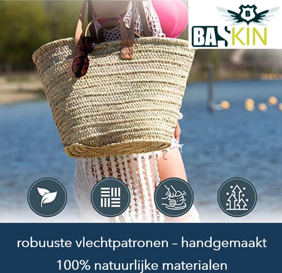 Sac de Plage Ibiza - Roseau - Jacinthe - Jonc de Mer - Anse Courte Et Longue - Tressé - Handgemaakt - Big Shopper