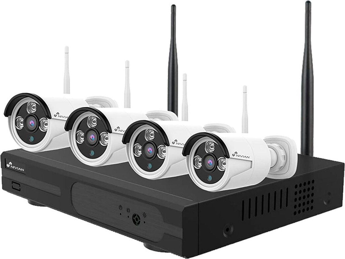 Nivian Video Security Kit Wifi 4x 3MP wifi camera & Video Recorder