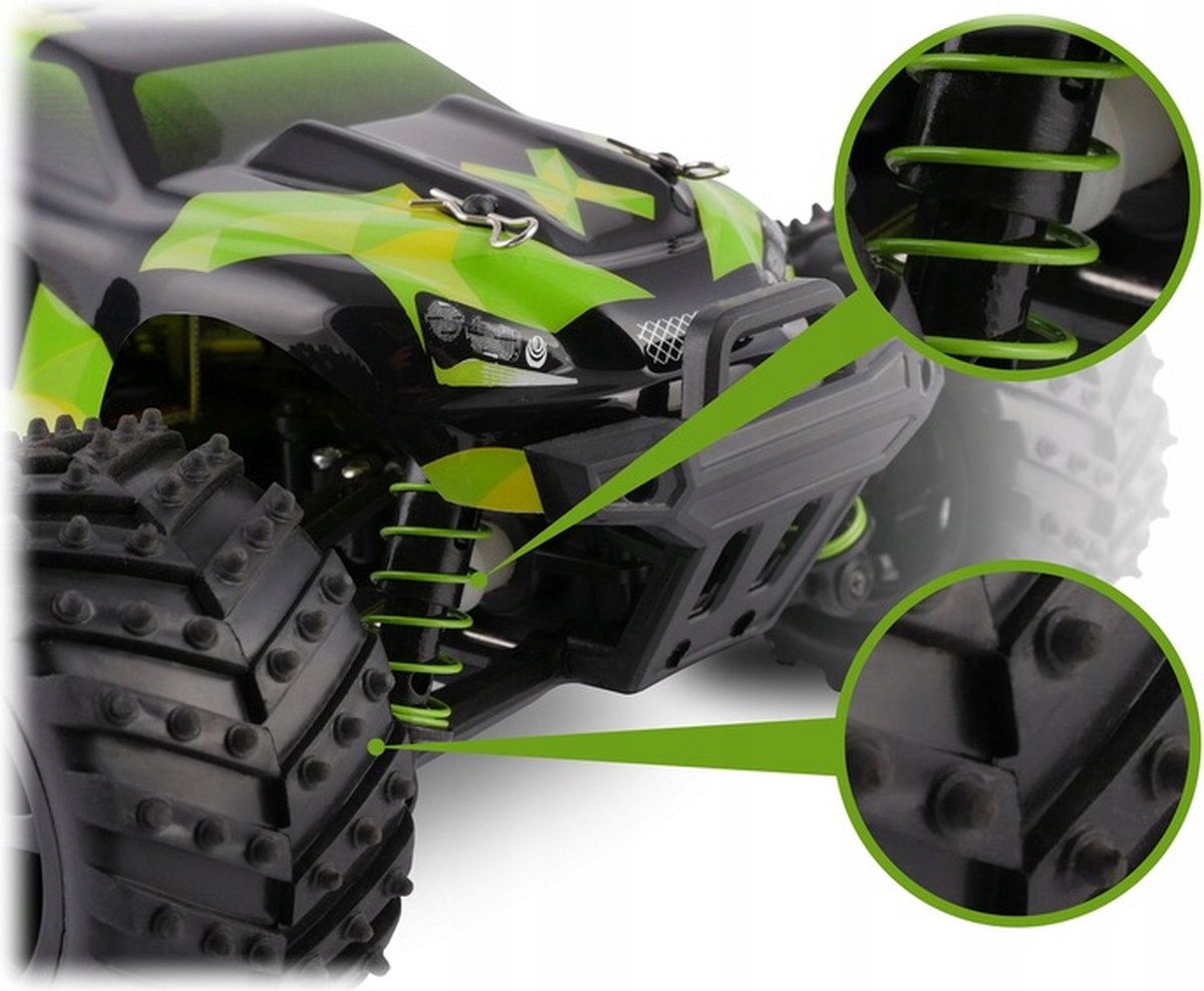 hoofdstad expositie stortbui Overmax X-Monster 3.0 - RC Auto - 4x4 wielaandrijving - Schaal 1:18 -  45km/h | bol.com