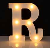 Lichtgevende Letter R - 16 cm - Wit - LED