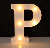 Lichtgevende Letter P - 16 cm - Wit - LED