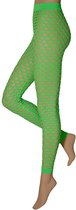 Collant transparent stretch à trous vert fluo s/m
