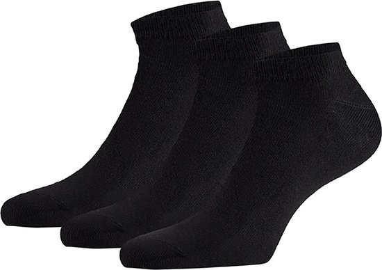 Apollo - Bamboe sneakersokken basic - Zwart - Maat 43/46 - Naadloze sokken - bamboe sokken heren