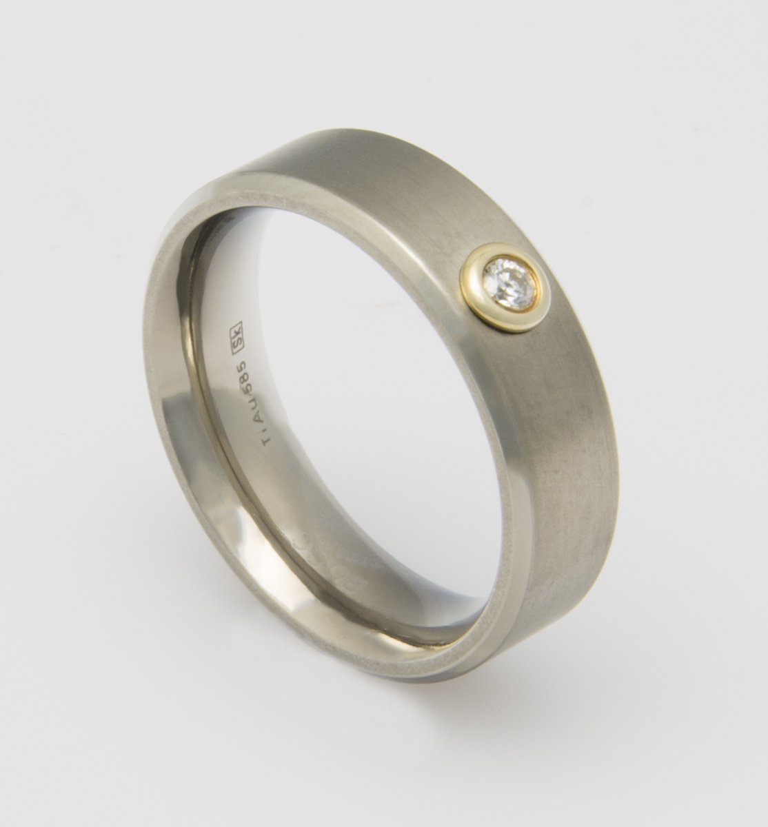 Titanium ring - Boccia - 14karaat - diamant - sale Juwelier Verlinden St. Hubert - van €249,= voor €185,=€