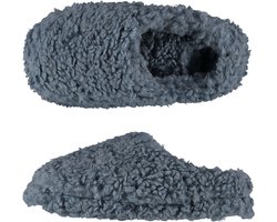 foto van Apollo - Pantoffels kinderen - Teddy - Blauw - Maat 35/36 - Pantoffels meisjes - Pantoffels jongens