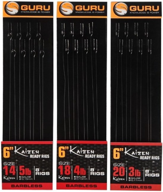 "Guru Kaizen Pole Rigs - 15 cm - Taille 18 - 0,13 mm -"