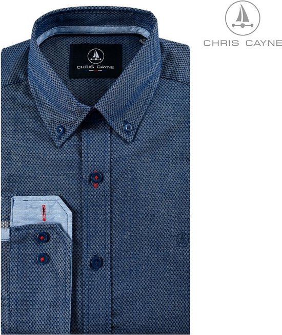 Chemise homme Chris Cayne - blouse homme - imprimé bleu LM - 2030 - taille  5XL | bol.com