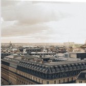 PVC Schuimplaat- Uitzicht van Parijs met in de Achtergrond de Eiffeltoren, Frankrijk - 80x80 cm Foto op PVC Schuimplaat