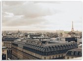 PVC Schuimplaat- Uitzicht van Parijs met in de Achtergrond de Eiffeltoren, Frankrijk - 40x30 cm Foto op PVC Schuimplaat